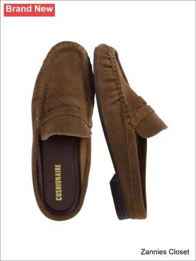 ✨ CUSHIONAIRE Suede Leather Loafer Mules for Women – Slip-On Backless Penny
